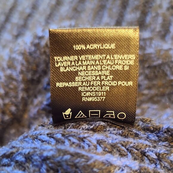 Sanctuary NWT Oversized Blue Marled Chunky Knit Roll Neck Sweater Size L (12-14) - Picture 11 of 11